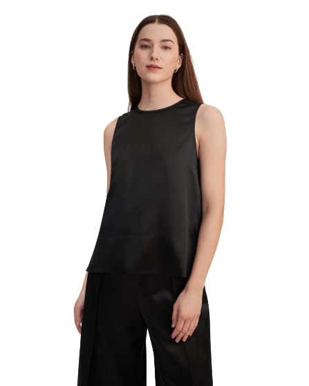 31AVVI0gljL Round Neck Silk Tank Top