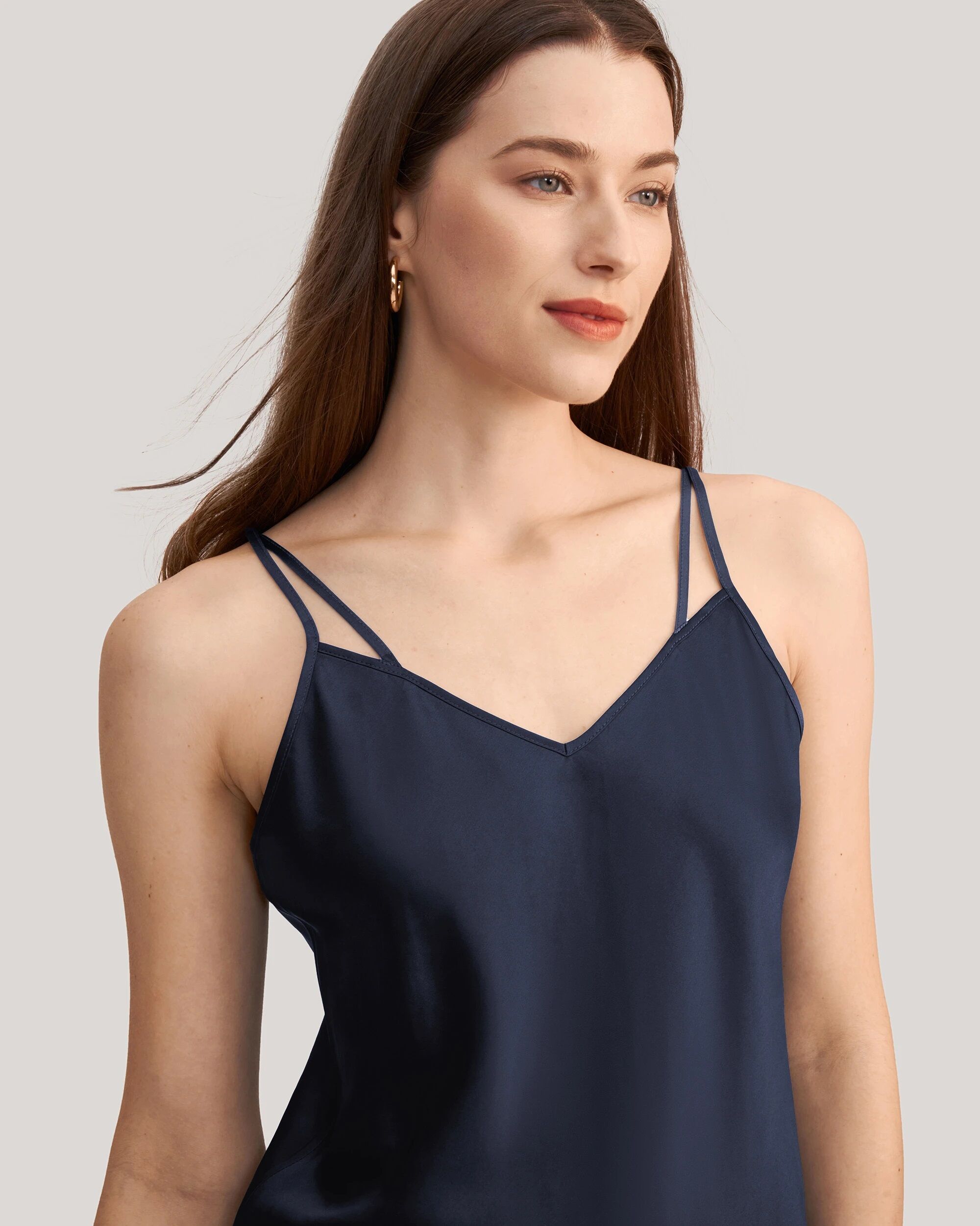 cami 2.3. V Neck Front Mulberry Silk Camisole