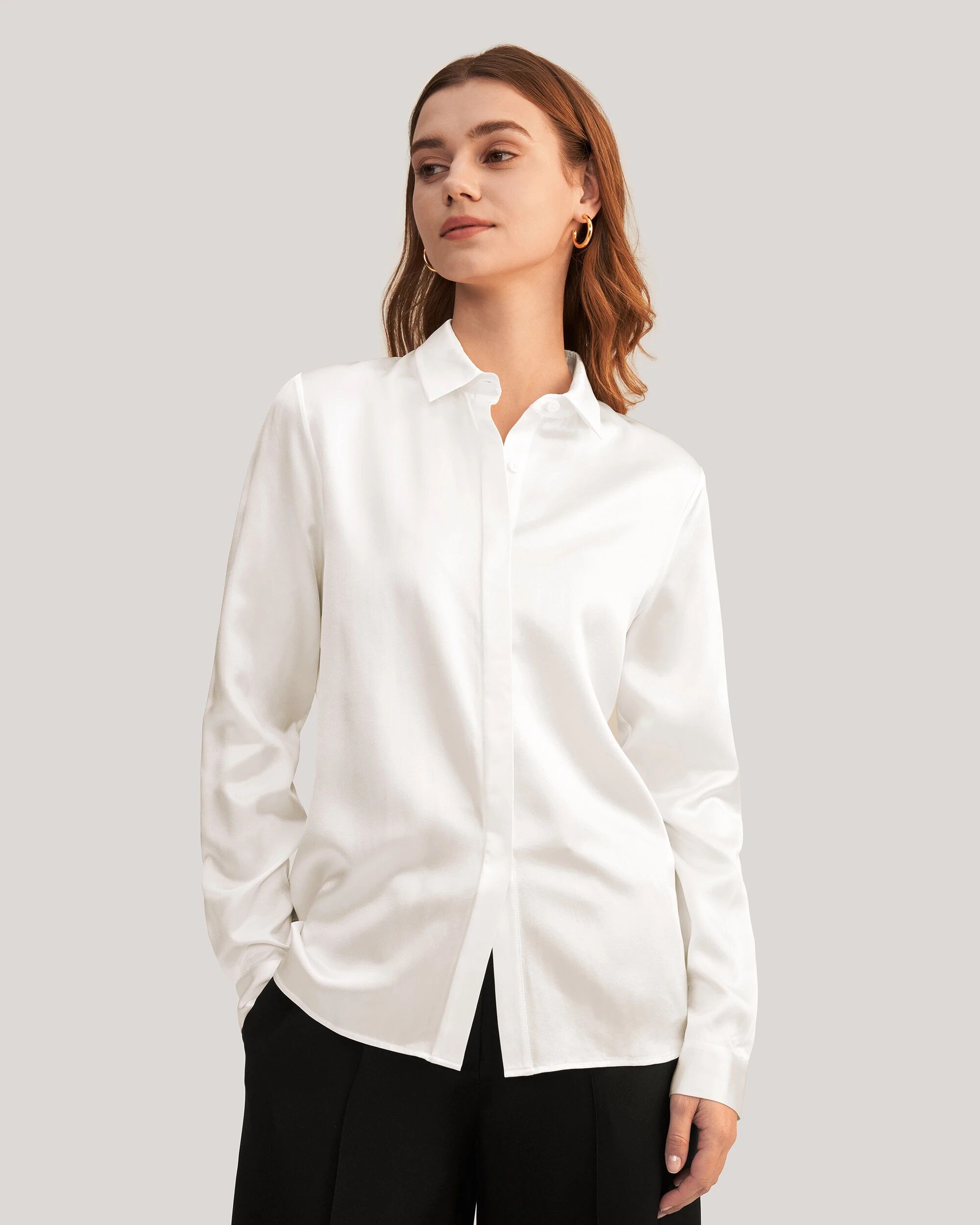 Mulberry Silk White Shirt